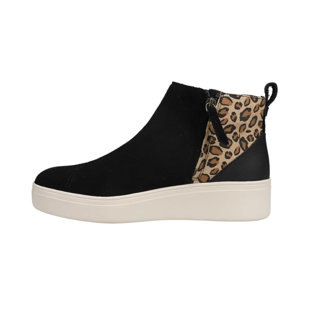 TOMS Jamie Wedge Sneaker Bootie Black & Leopard Size 8